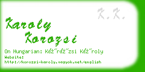 karoly korozsi business card